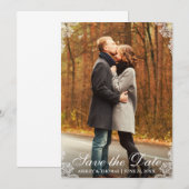 Save the Date Schnürsenkel - Coupé Fotokarte L (Vorne/Hinten)