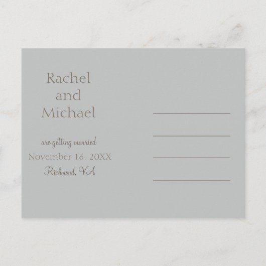 Save the Date schön Ankündigungspostkarte (Rückseite)