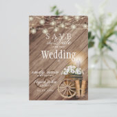 Save the Date schöner Rustikaler Holzfass (Stehend Vorderseite)