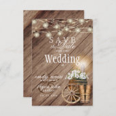 Save the Date schöner Rustikaler Holzfass (Vorne/Hinten)