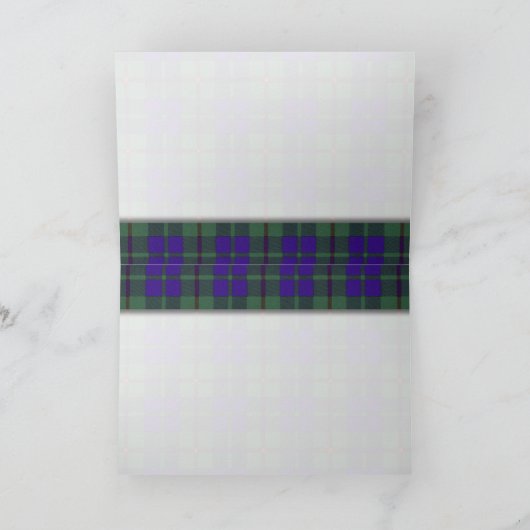 Save the Date - Schottischer Tartan - Barclay Blan Ankündigung (Innenseite)