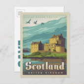 Save the Date - Schottland Ankündigungspostkarte (Vorne/Hinten)