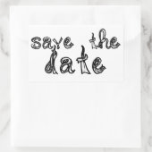 Save the Date Schriftart schwarz-weiß Aufkleber (Tasche)