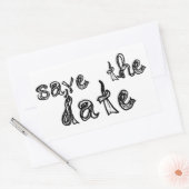 Save the Date Schriftart schwarz-weiß Aufkleber (Umschlag)