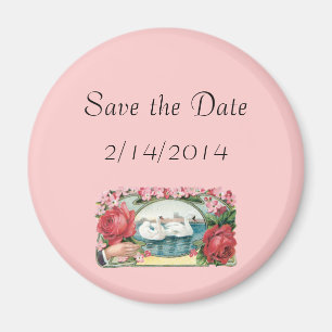 Save the Date Schwan-Rosen-Gewohnheits-Magnet Magnet