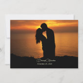 Save the Date Schwarz-Gold-Schablone-Karte (Rückseite)