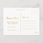 Save the Date Schwarz-Script-Fotokarten Ankündigungspostkarte (Rückseite)