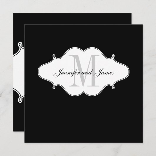 Save the Date Schwarz-Weiß-Einladung (Vorne/Hinten)