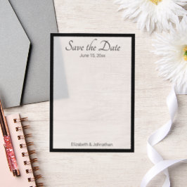 Save the Date Schwarz-Weiß-Hochzeit Pergament Einladungen
