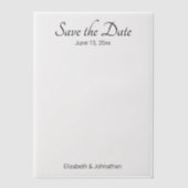 Save the Date Schwarz-Weiß-Hochzeit Pergament Einladungen (Vorderseite)