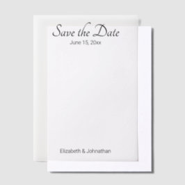 Save the Date Schwarz-Weiß-Hochzeit Pergament Einladungen