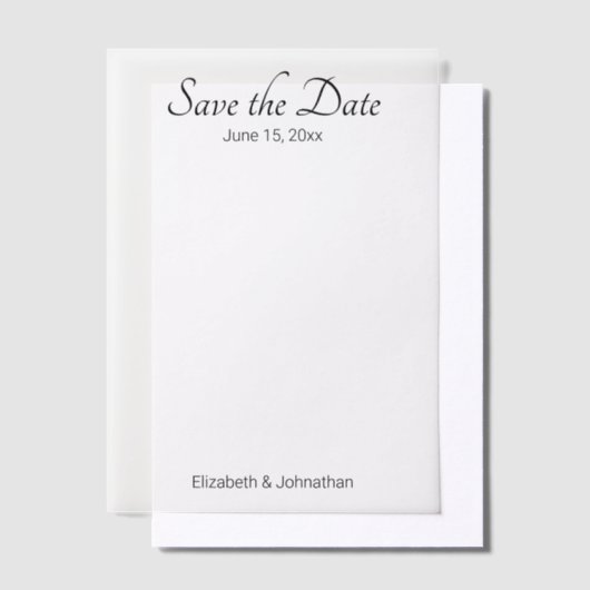 Save the Date Schwarz-Weiß-Hochzeit Pergament Einladungen (Versetzt)