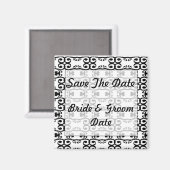 Save the Date Schwarz-Weiß-Hochzeitsmagnete Magnet (Vorderseite/Rückseite)
