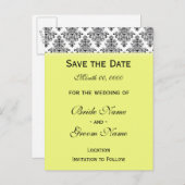 Save the Date - Schwarz & Weiß & Maisgelb Ankündigungspostkarte (Vorne/Hinten)