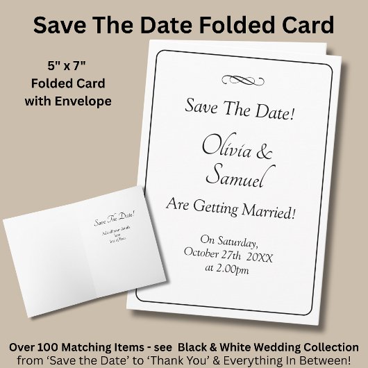 Save The Date - Schwarz & Weiß mit unendlichem Scr Karte