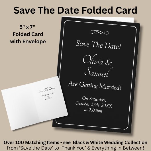 Save The Date - Schwarz & Weiß mit unendlichem Scr Karte