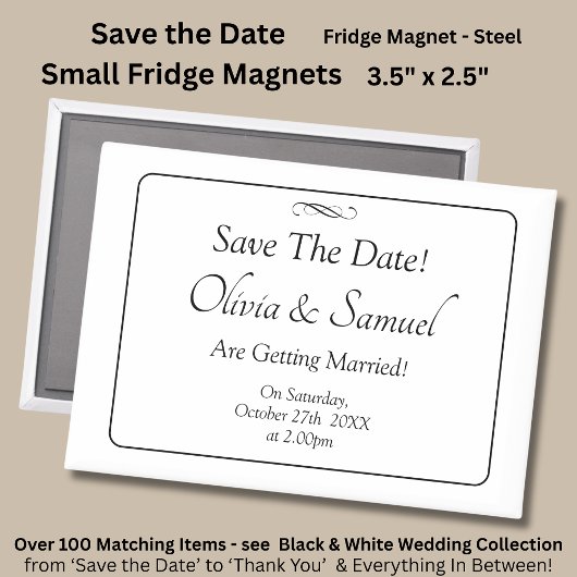 Save The Date - Schwarz & Weiß mit Unendlichem Scr Magnet