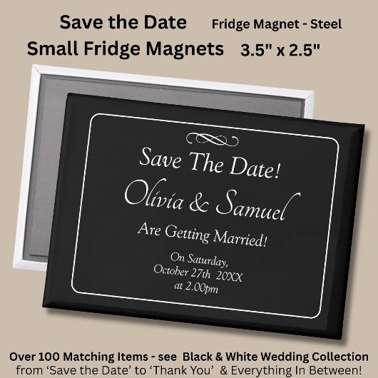 Save The Date - Schwarz & Weiß mit Unendlichem Scr Magnet