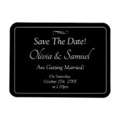 Save The Date - Schwarz & Weiß mit unendlichem Scr Magnet (Horizontal)