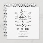 Save the Date Schwarz-Weiß-Osterhochzeit (Vorne/Hinten)