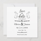 Save the Date Schwarz-Weiß-Osterhochzeit (Vorderseite)