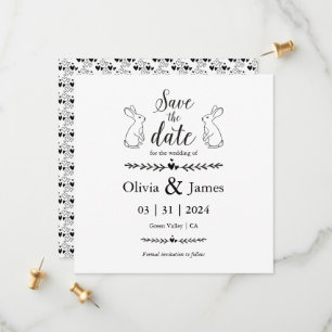 Save the Date Schwarz-Weiß-Osterhochzeit