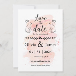 Save the Date Schwarz-Weiß-Osterhochzeit Einladung