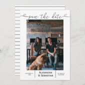 Save the Date Schwarz-weiße Hochzeit Personalisier (Vorne/Hinten)