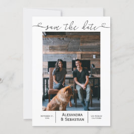 Save the Date Schwarz-weiße Hochzeit Personalisier