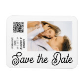 Save the Date Schwarz-weiße moderne Hochzeit Magnet (Horizontal)