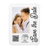 Save the Date Schwarz-weiße moderne Hochzeit Magnet (Vertikal)