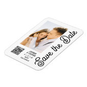 Save the Date Schwarz-weiße moderne Hochzeit Magnet (Linke Seite)