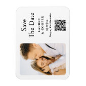 Save the Date Schwarz-weiße moderne Hochzeit Magnet (Vertikal)