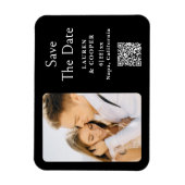 Save the Date Schwarz-weiße moderne Hochzeit Magnet (Vertikal)
