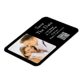 Save the Date Schwarz-weiße moderne Hochzeit Magnet (Linke Seite)
