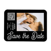 Save the Date Schwarz-weiße moderne Hochzeit Magnet (Horizontal)