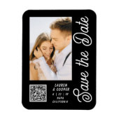 Save the Date Schwarz-weiße moderne Hochzeit Magnet (Vertikal)