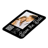 Save the Date Schwarz-weiße moderne Hochzeit Magnet (Linke Seite)