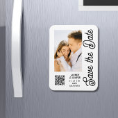Save the Date Schwarz-weiße moderne Hochzeit Magnet