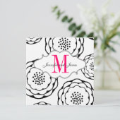 Save the Date Schwarz-weiße Rosa Einladung zur Hoc (Stehend Vorderseite)