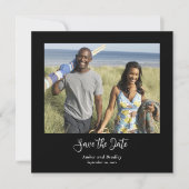 Save the Date Schwarz-weißer QR-Code für klassisch Einladung (Vorderseite)