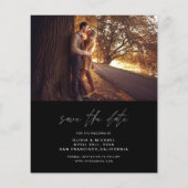 Save the Date Schwarz-weißes Hochzeitsszenario (Rückseite)