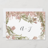 Save the Date Schwarze Rose Blumenwaldland Tropfen (Rückseite)