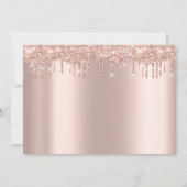 Save The Date Schwarze Rose Glitter Funkelnde Trop (Rückseite)