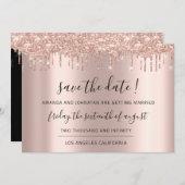 Save the Date Schwarze Rose Glitzer Park Tropfen (Vorne/Hinten)