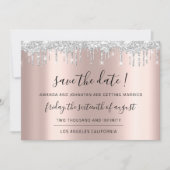 Save the Date Schwarze Rose Silver Gray (Vorderseite)