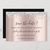Save the Date Schwarze Rose Silver Gray (Vorne/Hinten)