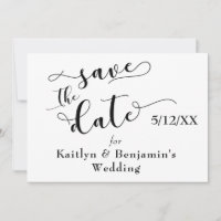 "Save the Date" Schwarze Typografie mit "Liebe" au