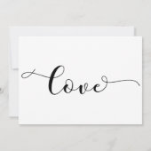"Save the Date" Schwarze Typografie mit "Liebe" au Save The Date (Rückseite)