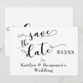 "Save the Date" Schwarze Typografie mit "Liebe" au Save The Date (Vorne/Hinten)